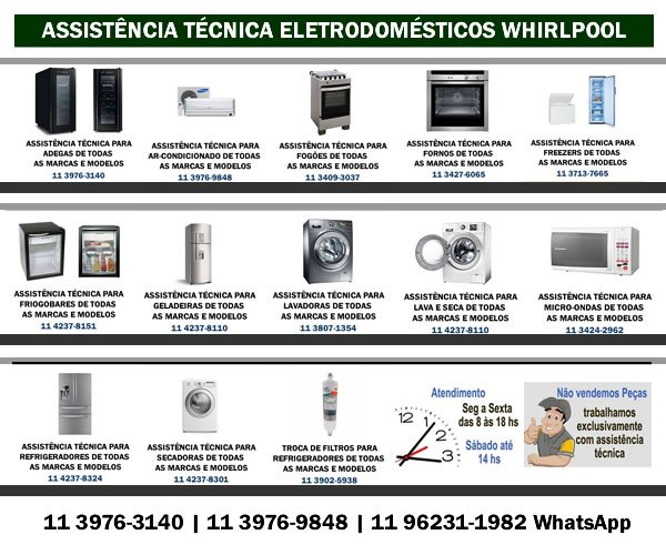 Assistência técnica eletrodomésticos Whirlpool